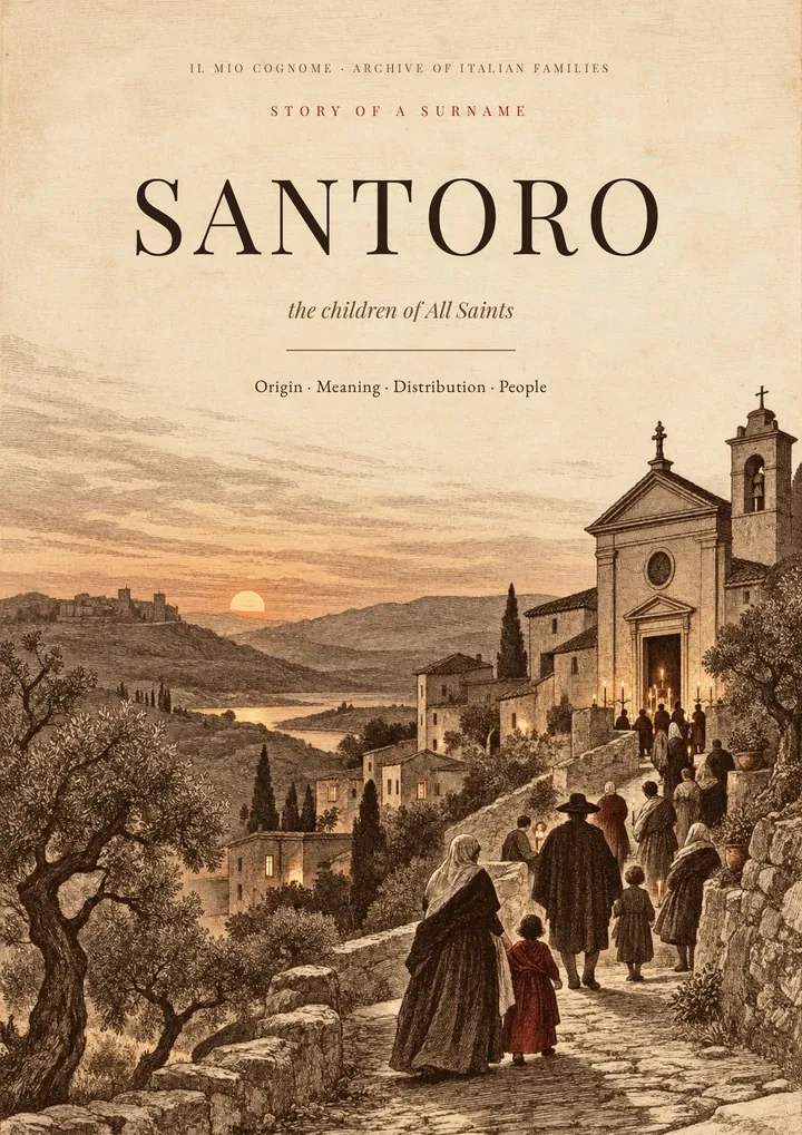 Cover of the PDF on the Santoro surname