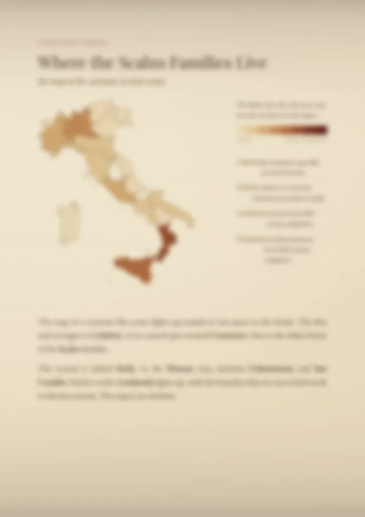 A blurred page from the PDF on the Scalzo surname