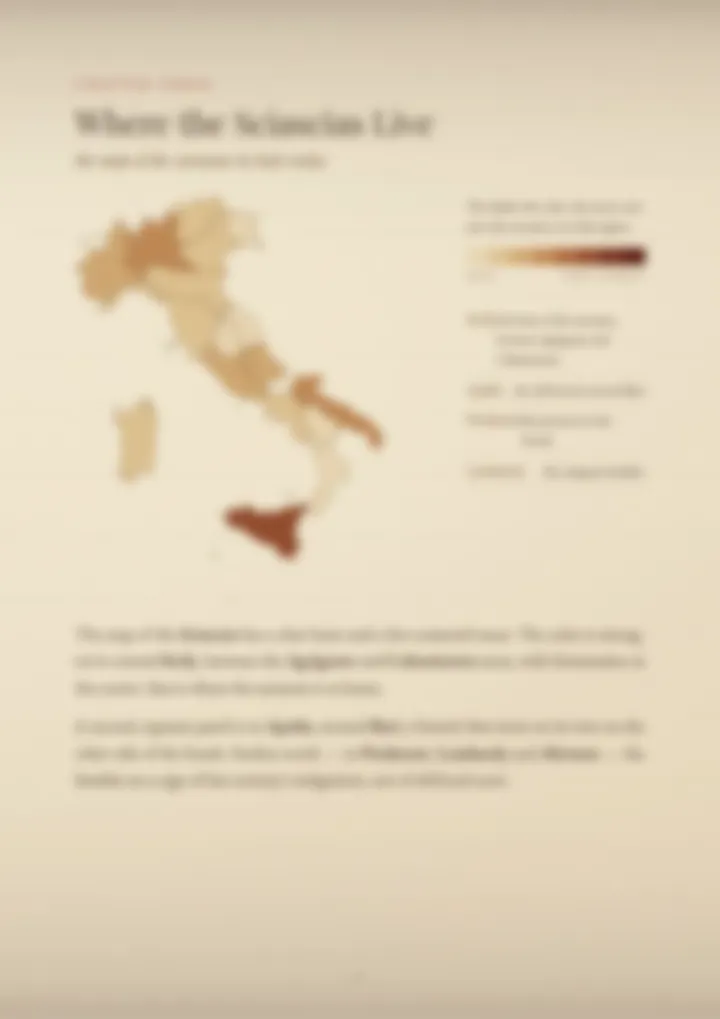 A blurred page from the PDF on the Sciascia surname