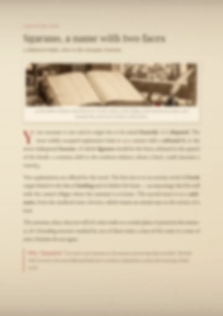 A blurred page from the PDF on the Sgarano surname