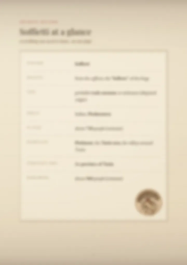 A blurred page from the PDF on the Soffietti surname
