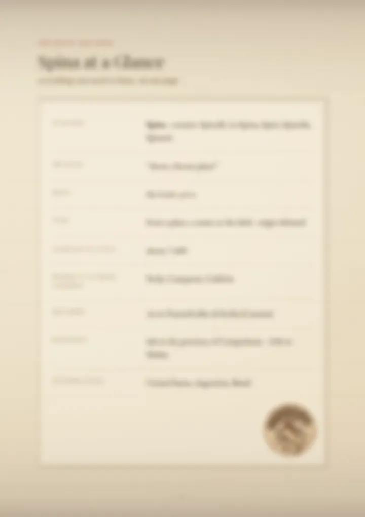 A blurred page from the PDF on the Spina surname