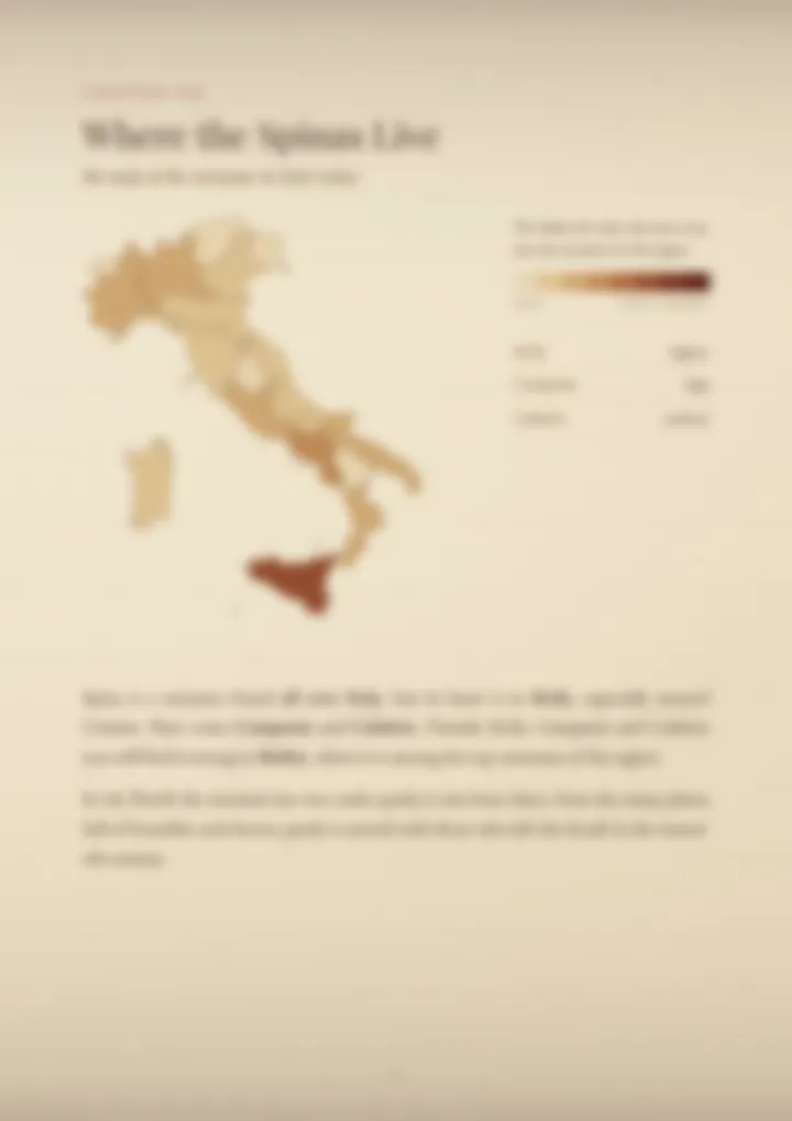 A blurred page from the PDF on the Spina surname