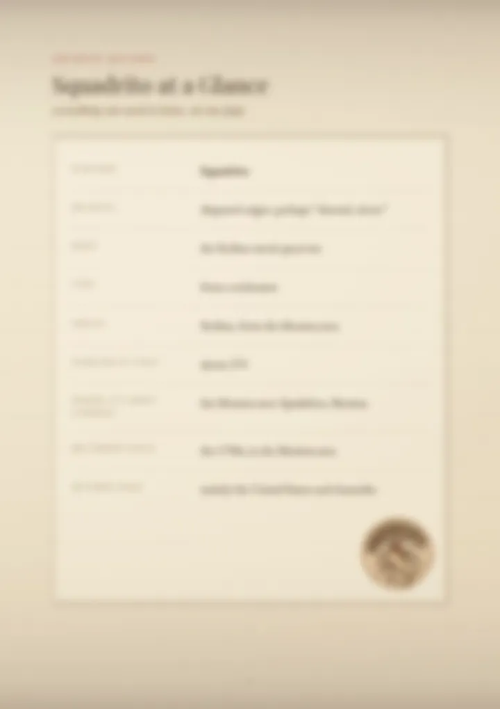 A blurred page from the PDF on the Squadrito surname