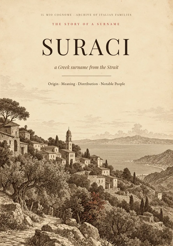 Cover of the PDF on the Suraci surname