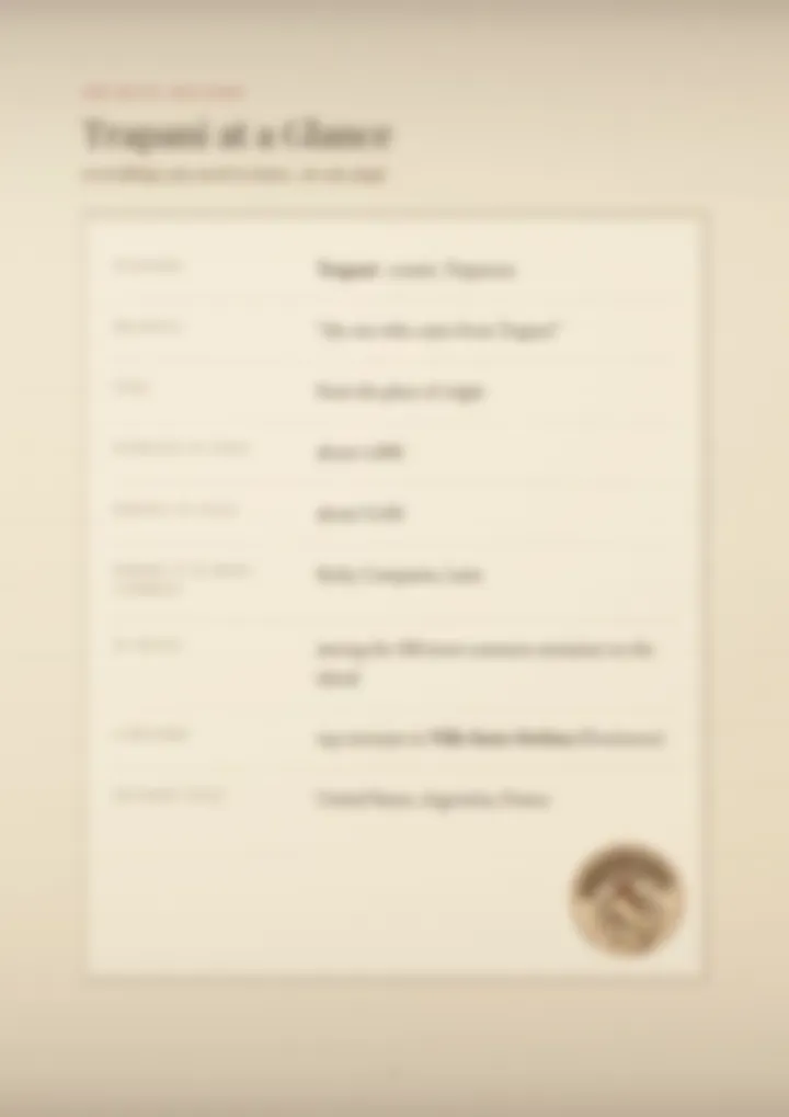 A blurred page from the PDF on the Trapani surname
