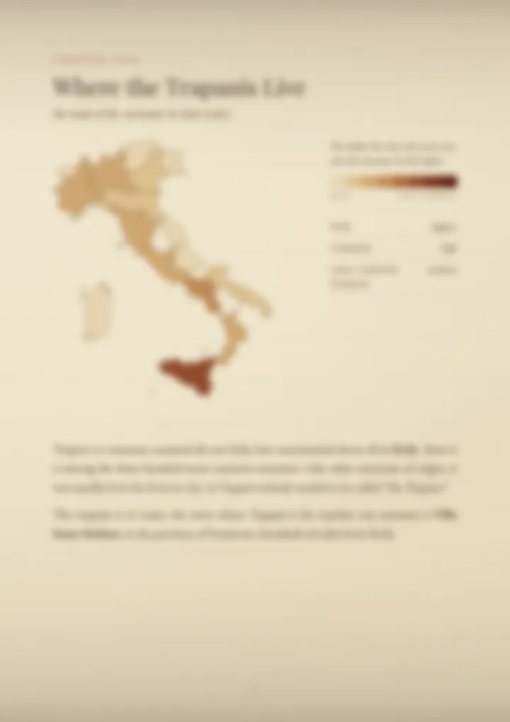 A blurred page from the PDF on the Trapani surname