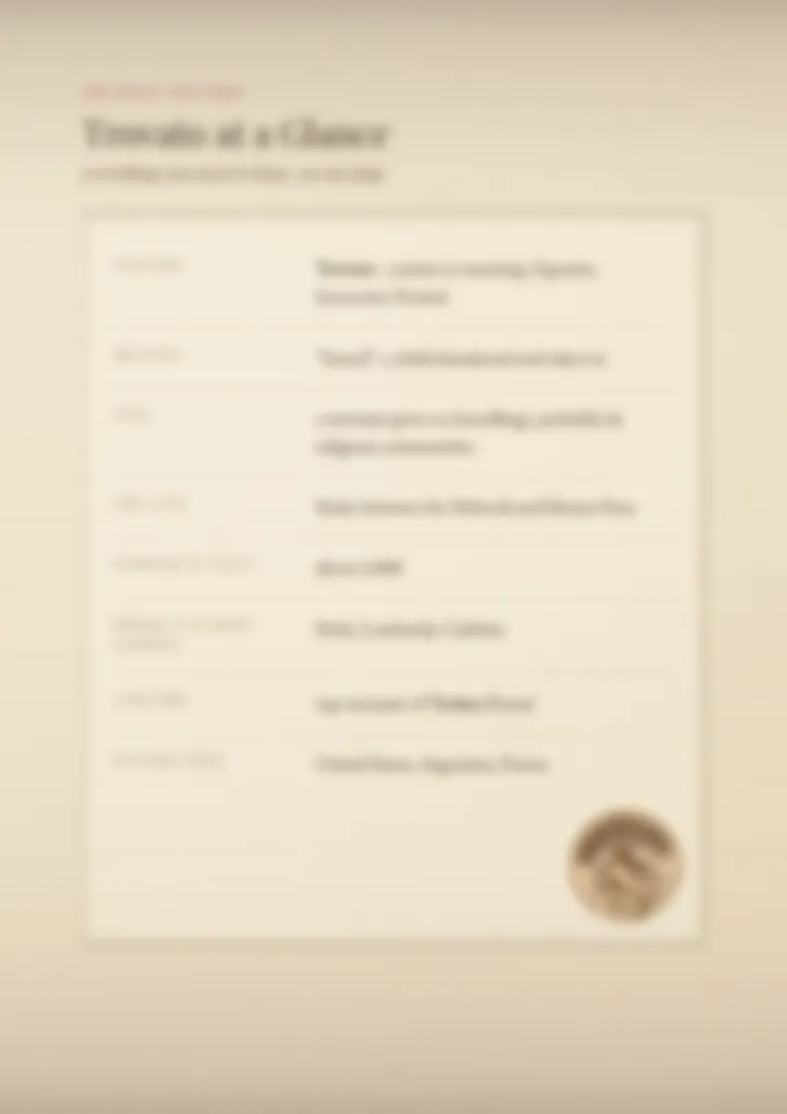 A blurred page from the PDF on the Trovato surname