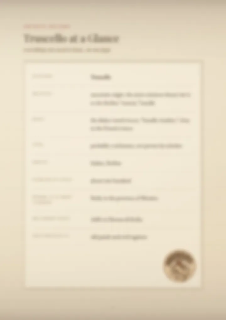 A blurred page from the PDF on the Truscello surname