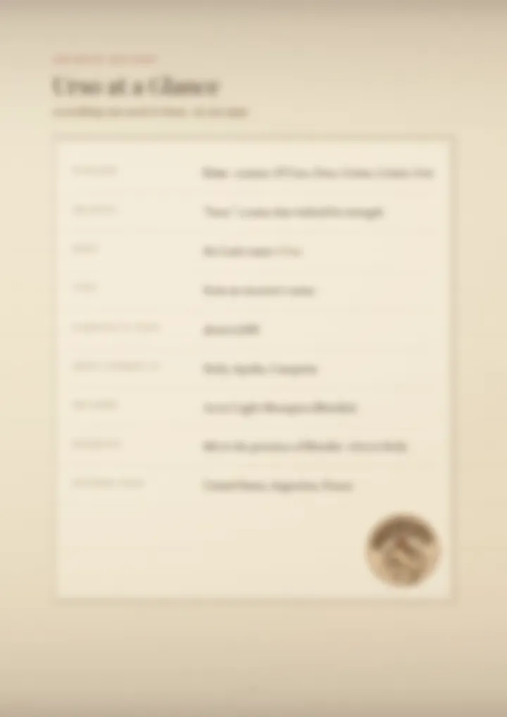 A blurred page from the PDF on the Urso surname