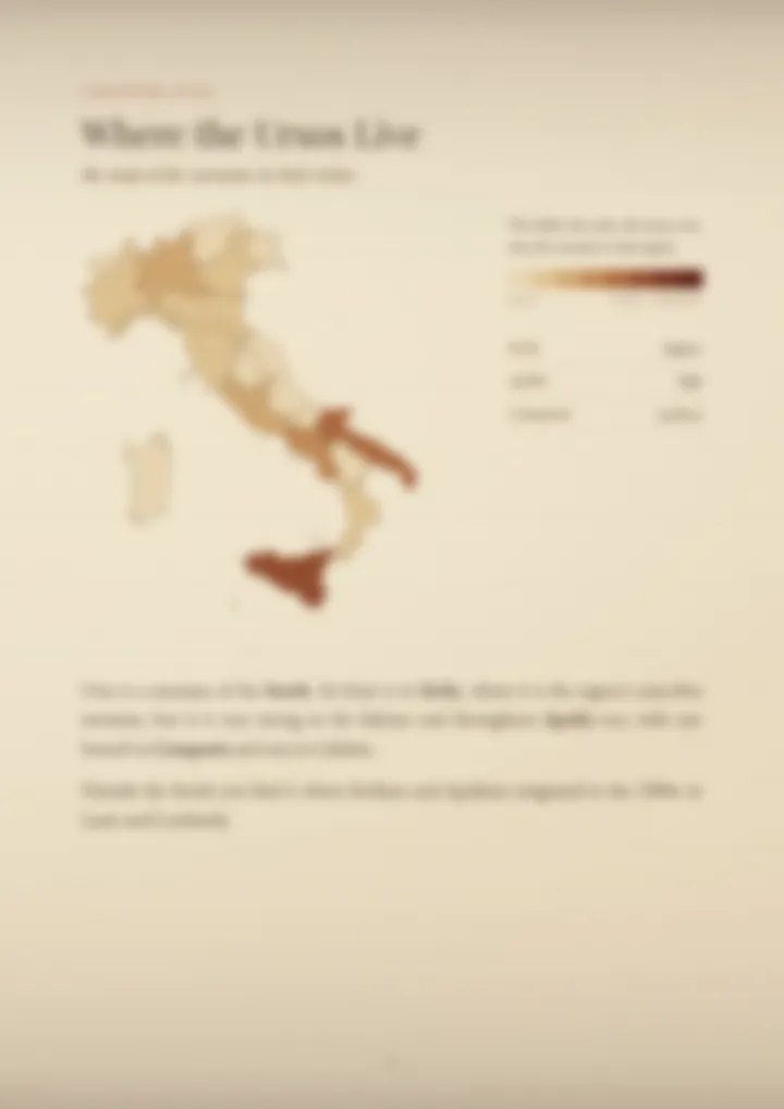 A blurred page from the PDF on the Urso surname