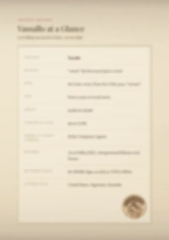 A blurred page from the PDF on the Vassallo surname