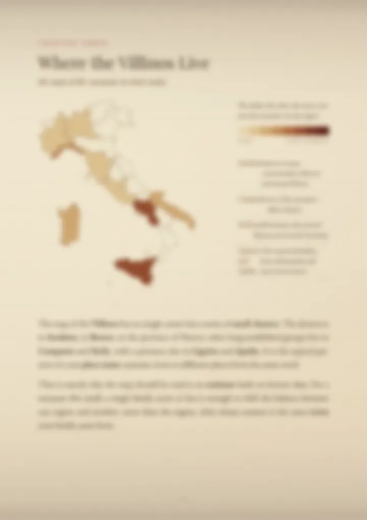 A blurred page from the PDF on the Villino surname