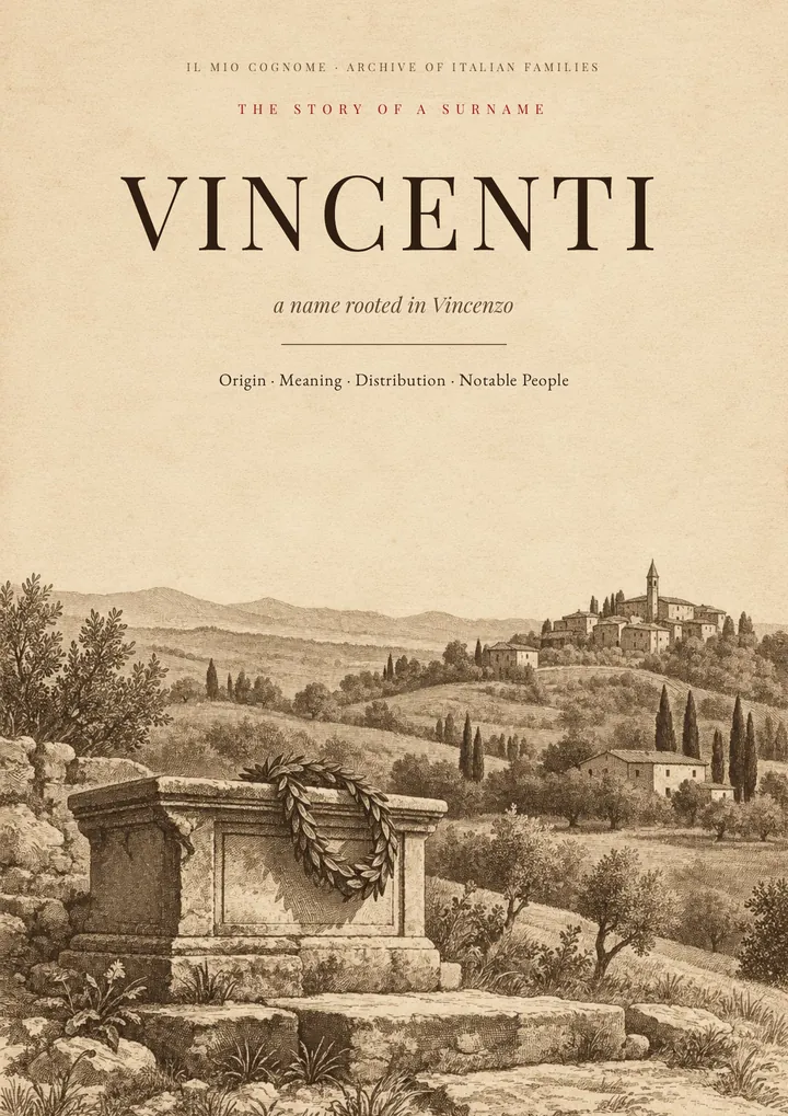 Cover of the PDF on the Vincenti surname