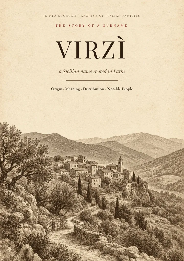 Cover of the PDF on the Virzì surname
