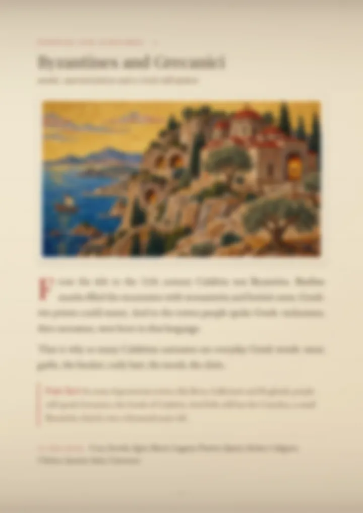 A blurred page from the volume Surnames of Calabria