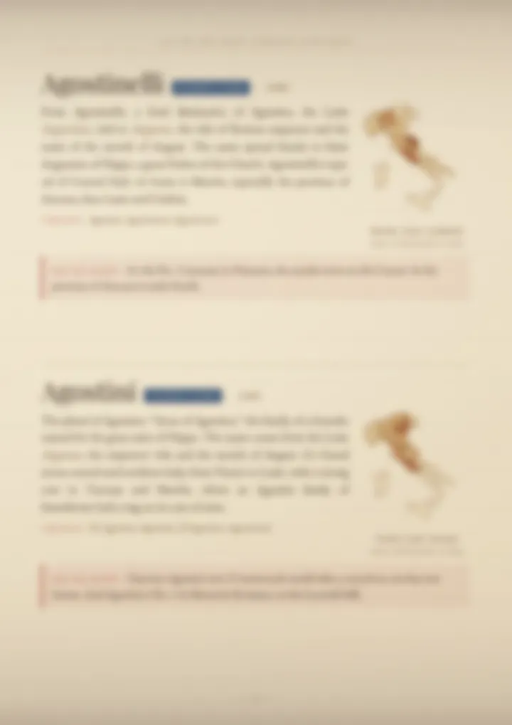 A blurred page from the volume Surnames of Central Italy
