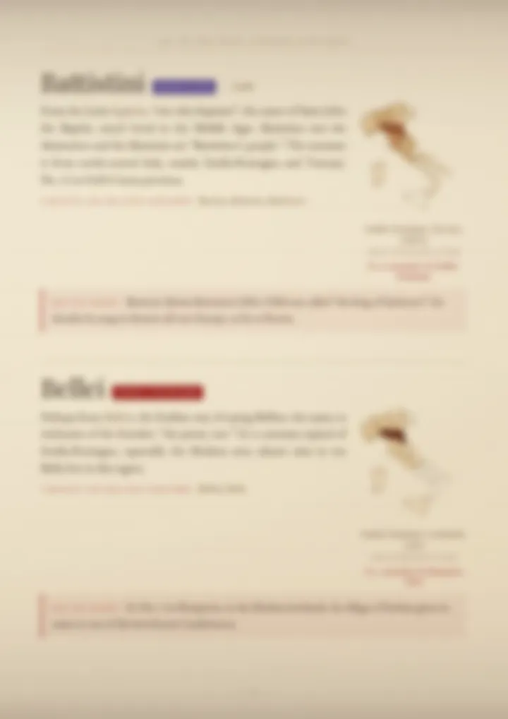 A blurred page from the volume Surnames of Emilia-Romagna