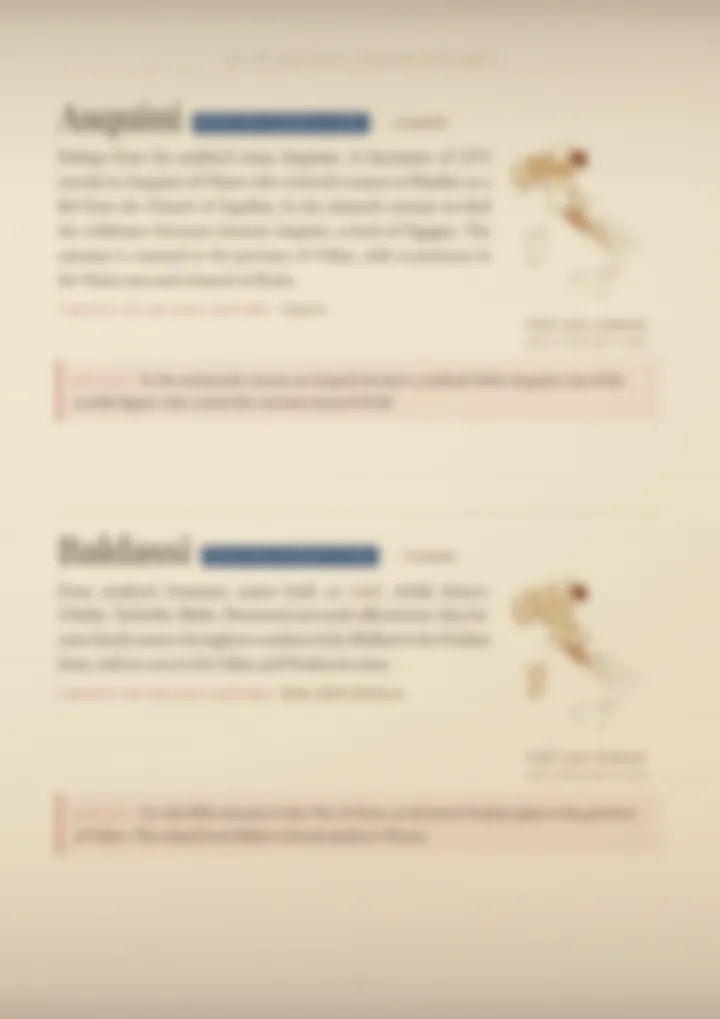 A blurred page from the volume Surnames of Friuli-Venezia Giulia