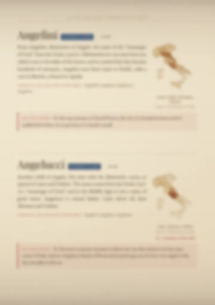 A blurred page from the volume Surnames of Lazio