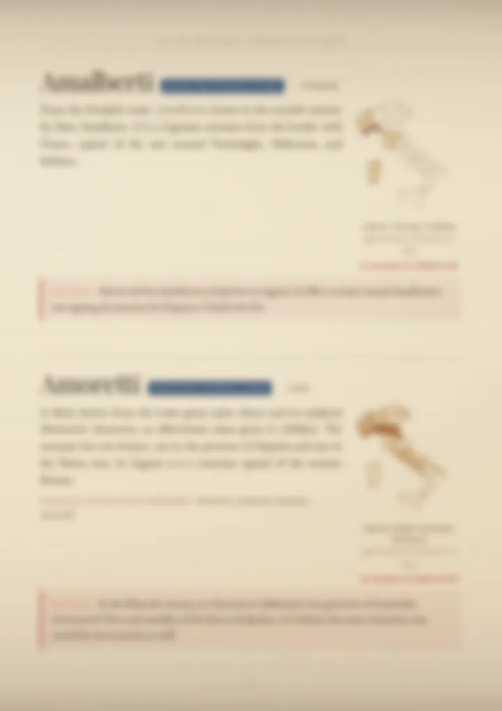 A blurred page from the volume Surnames of Liguria