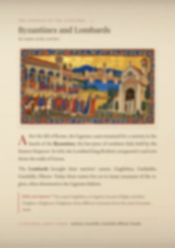 A blurred page from the volume Surnames of Liguria