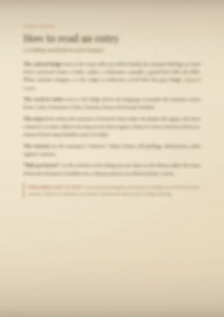 A blurred page from the volume Surnames of Northern Italy