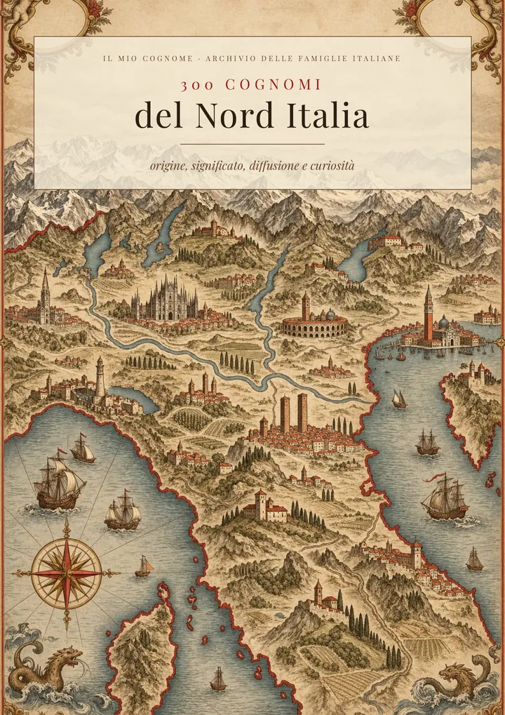 Copertina del volume I cognomi del Nord Italia