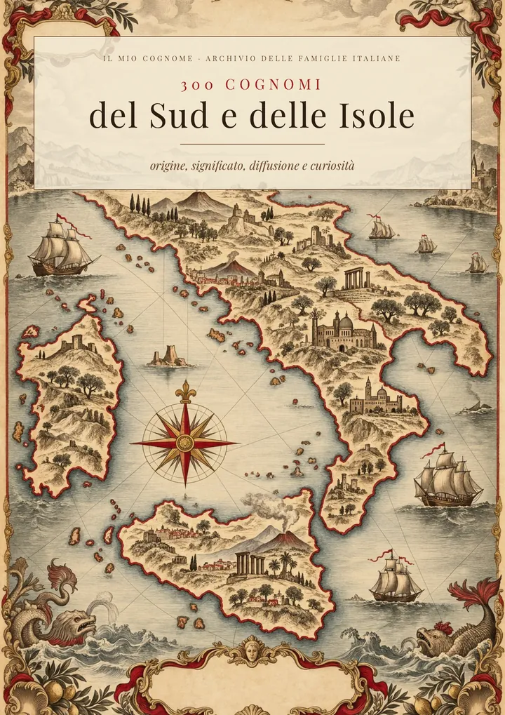 Copertina del volume I cognomi del Sud e delle Isole