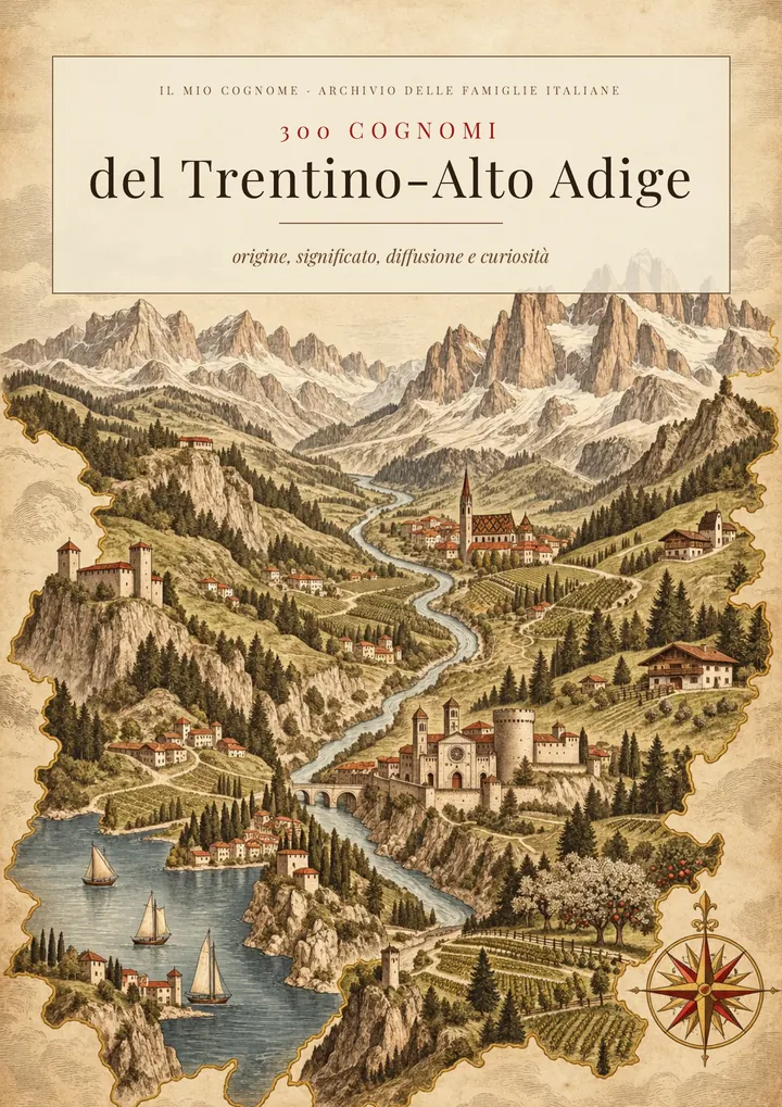 Copertina del volume I cognomi del Trentino Alto Adige